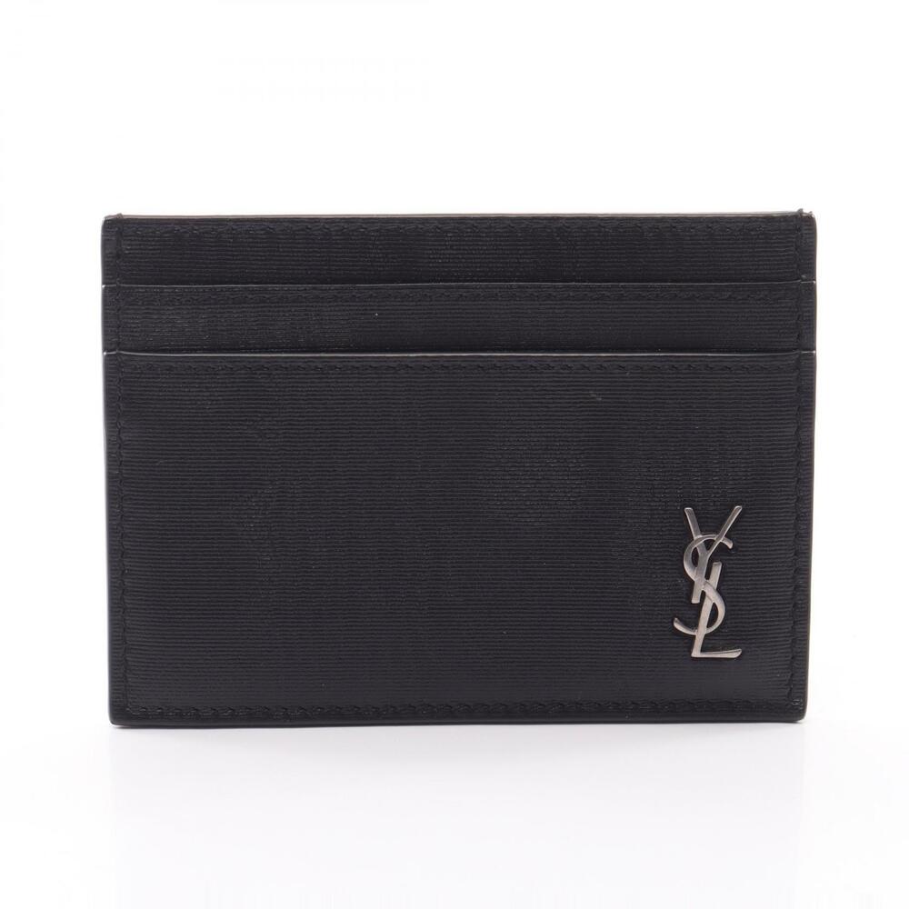 Saint Laurent Cassandre Leather Card Holder Black